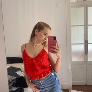 Zara red top size S
